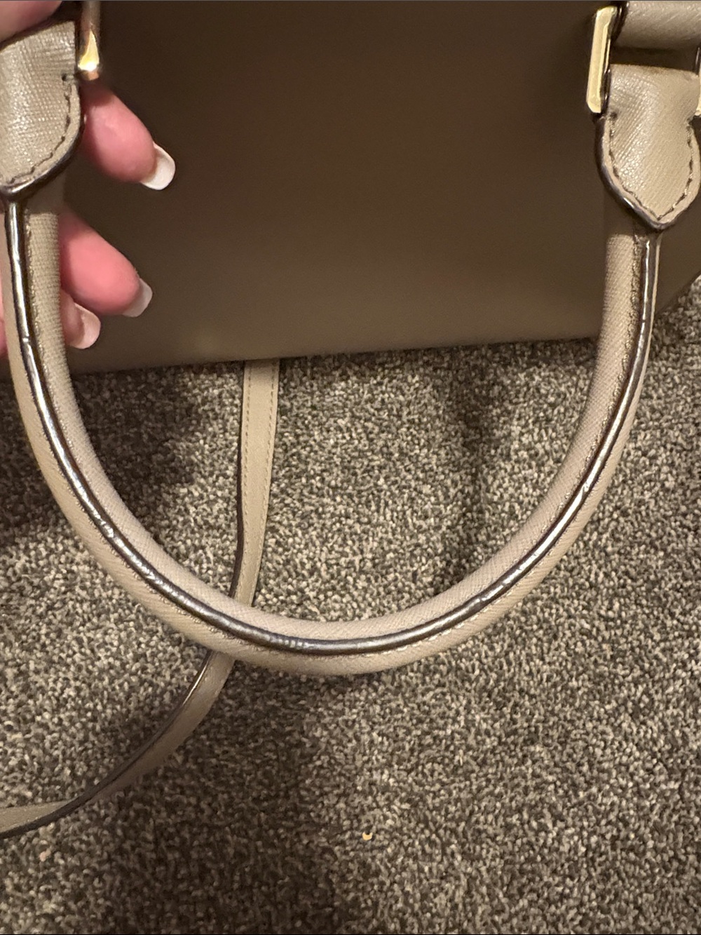 Michael Kors Taupe Saffiano Satchel with Gold Hardware with matching wallet - Picture 12 of 16